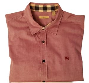 Burberry Shirt XXL Lt Red Burberry Pattern